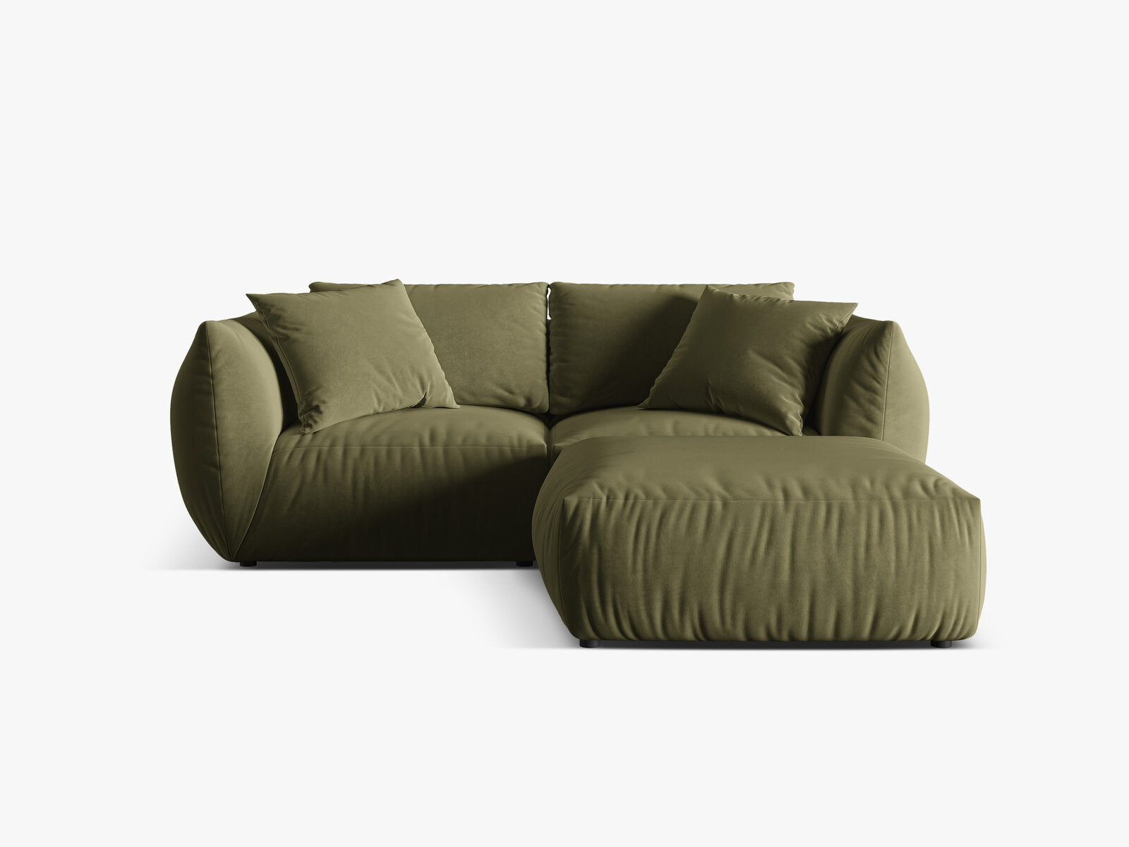Micadoni Modulares Sofa Chris 4-Sitzer Samt Hellgrün