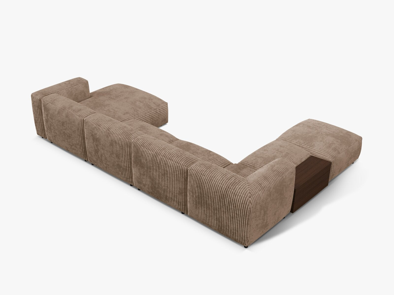 Micadoni Panorama-Ecksofa Martina 5-Sitzer Links Kord Eichel