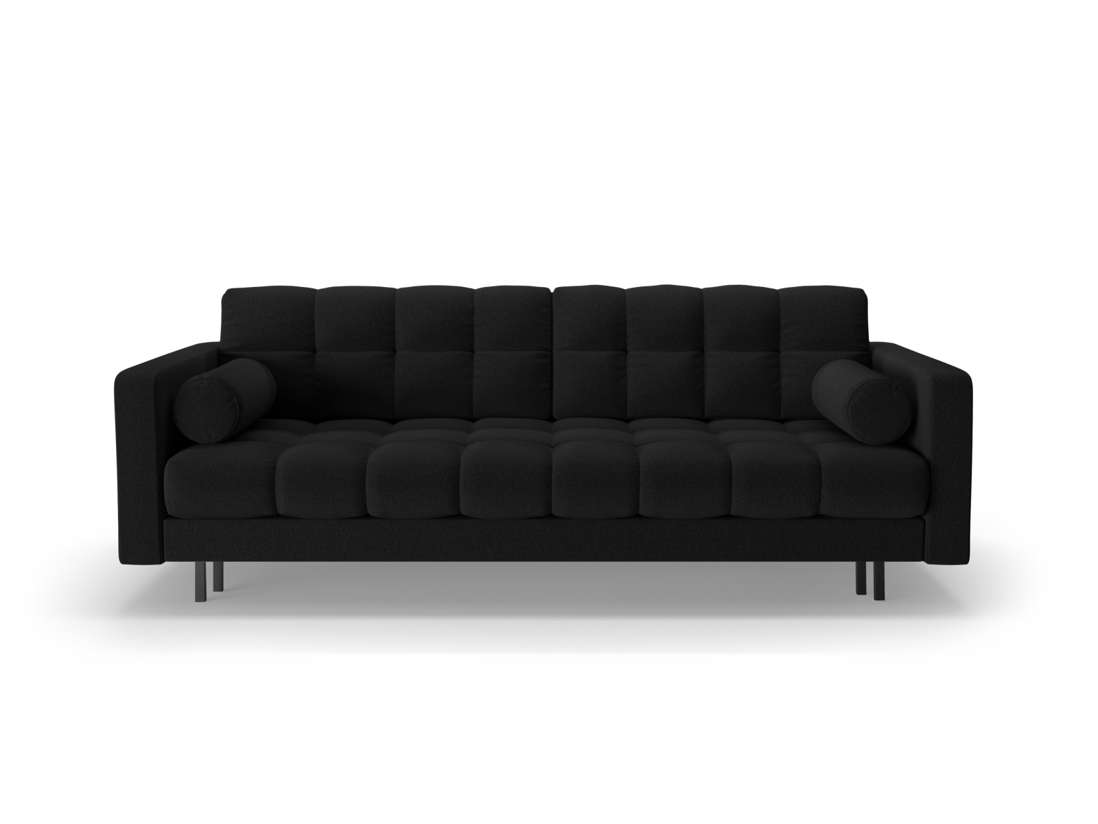 Cosmopolitan Design Schlafsofa Bali 3-Sitzer mit Bettkasten Strukturierter Stoff Neve Schwarz