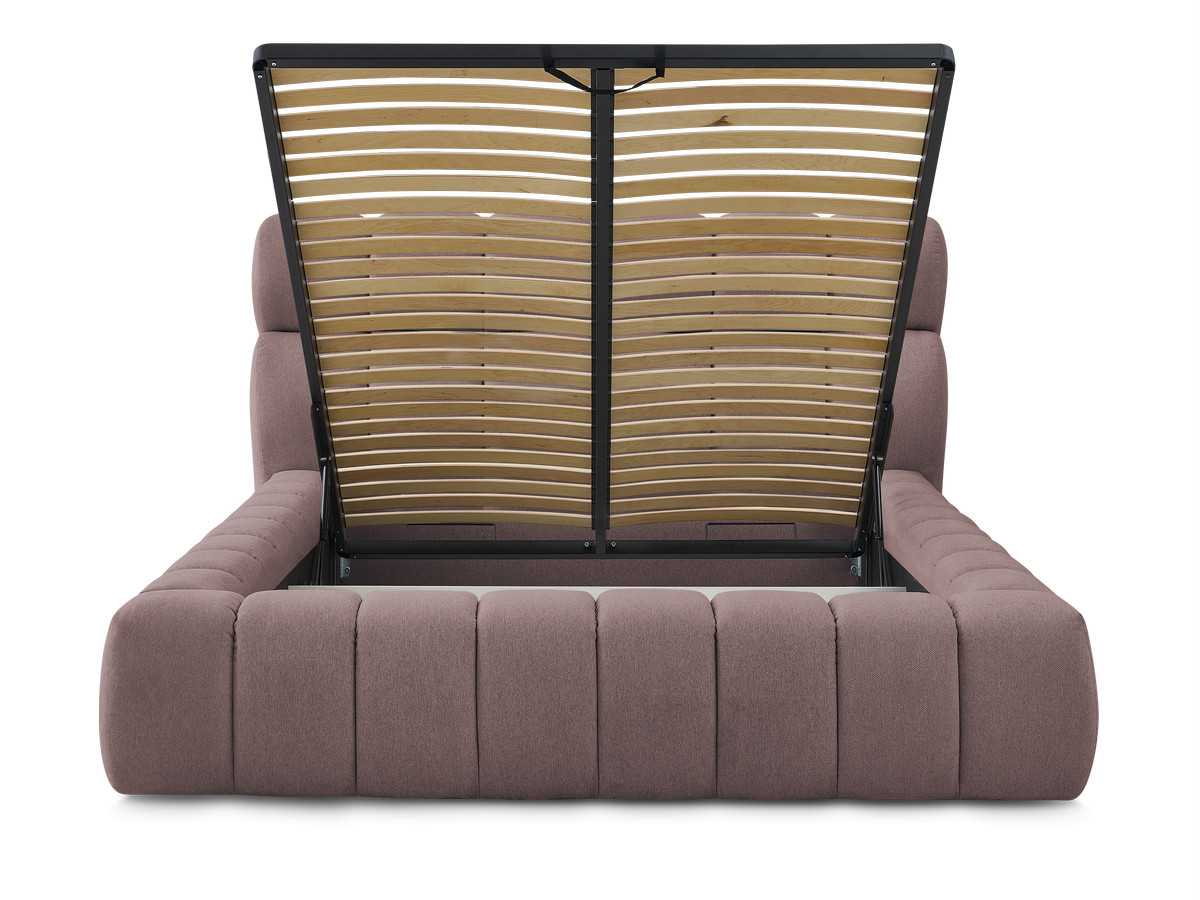 Bobochic Mont-blanc Polsterbett mit Bettkasten Stoff Rosa, Liegefläche 140 × 190 cm
