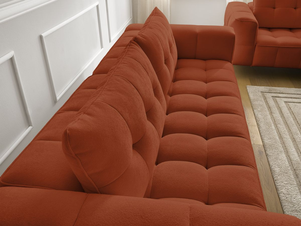 Bobochic Anis Sofa-Set 3- und 2-Sitzer mit Pouf Strukturstoff Orange