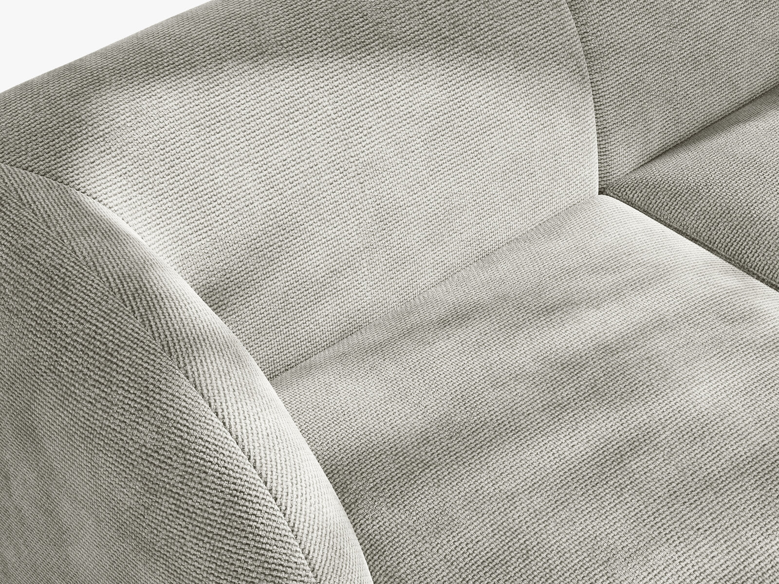 Micadoni Panorama-Sofa Miley 5-Sitzer Chenille Haga Hellgrau
