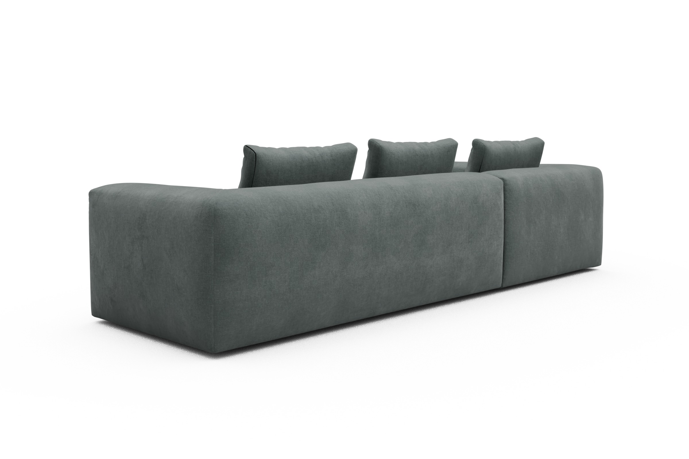 Ecksofa Fred Relax-Ecke links mit 2,5-Sitzer Smooth-Silver-Grey