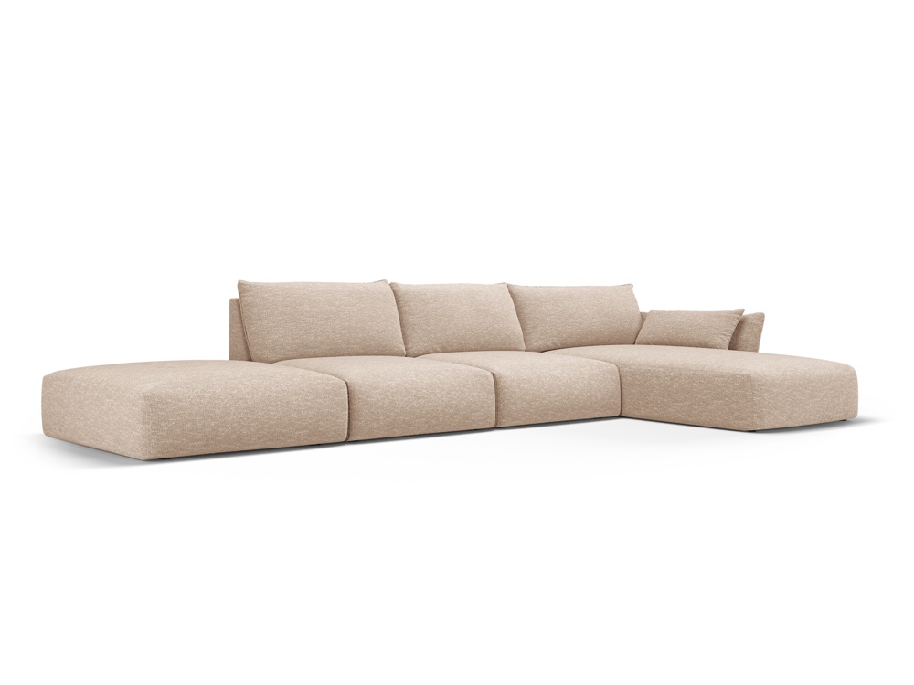 Cosmopolitan Design Ecksofa Matera 5-Sitzer offen Chenille Eden Dunkelbeige Rechts