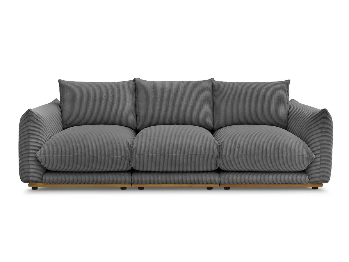 Bobochic Ernest Sofa 3-Sitzer 266 × 106 cm Cordsamt Dunkelgrau