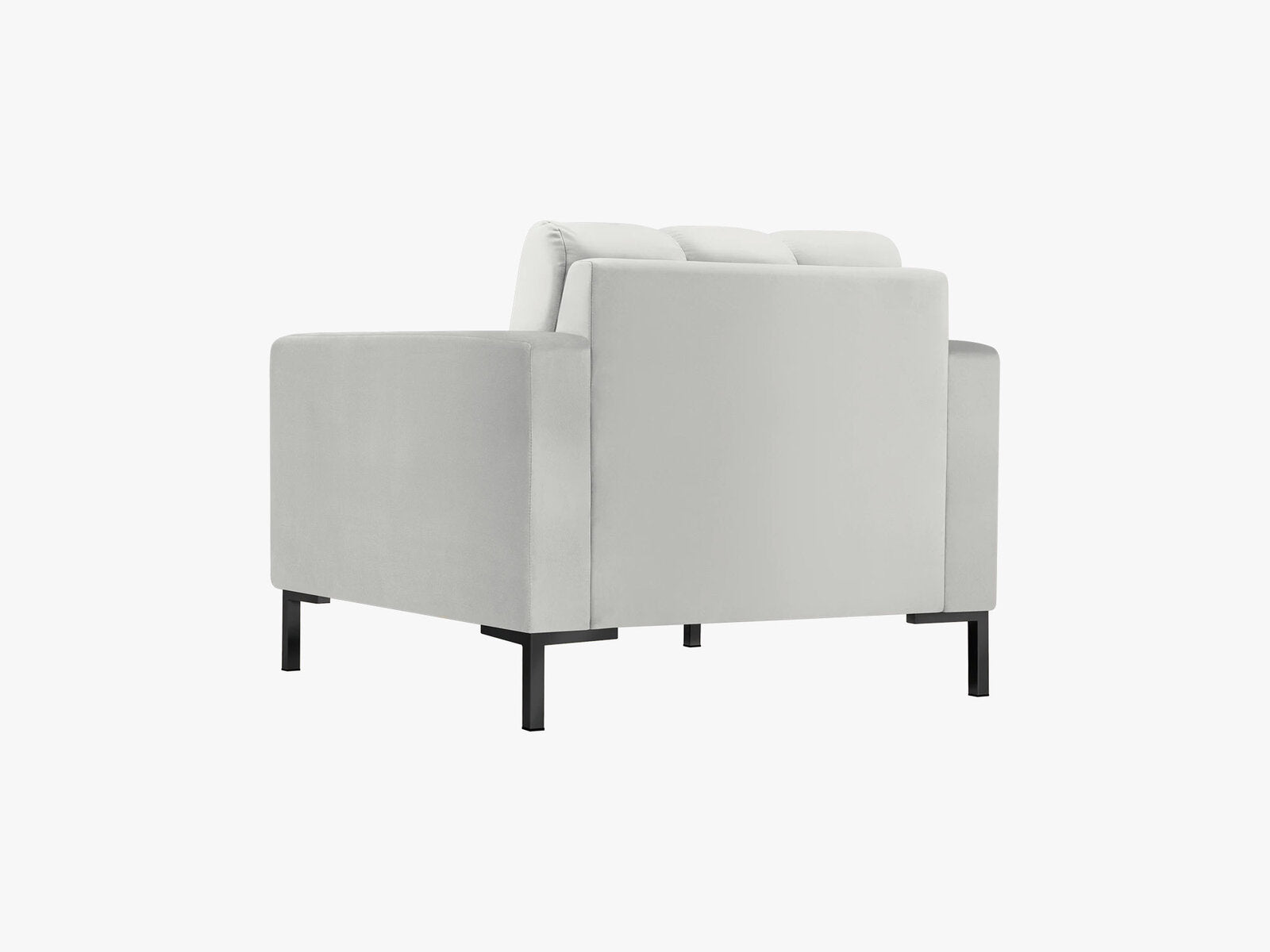Micadoni Sessel Mamaia 1-Sitzer Samt Bluvel Silber schwarze Beine