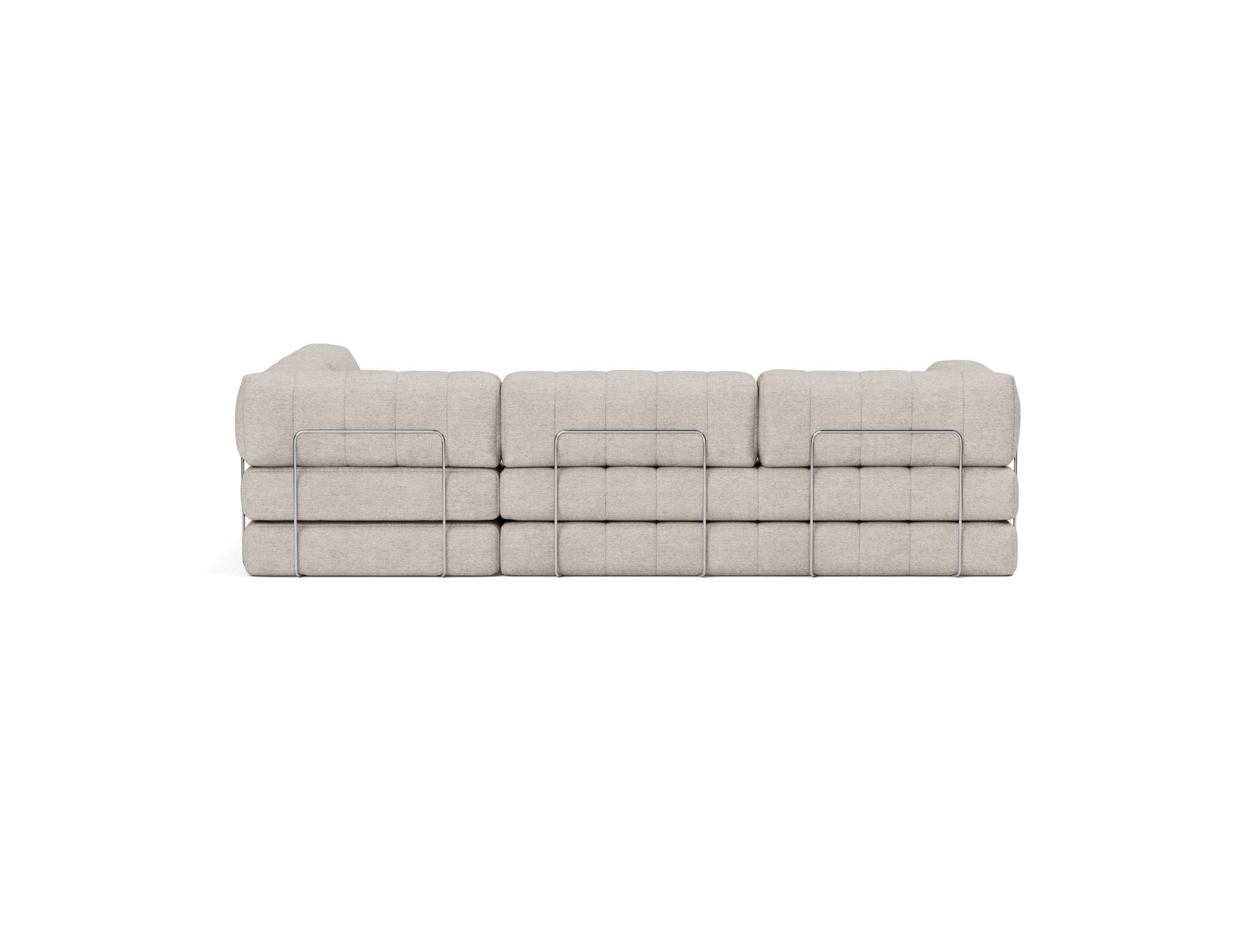 Eck-Schlafsofa CozyPad L-Form mit Armlehne Chenille Yuveno 471-Sand