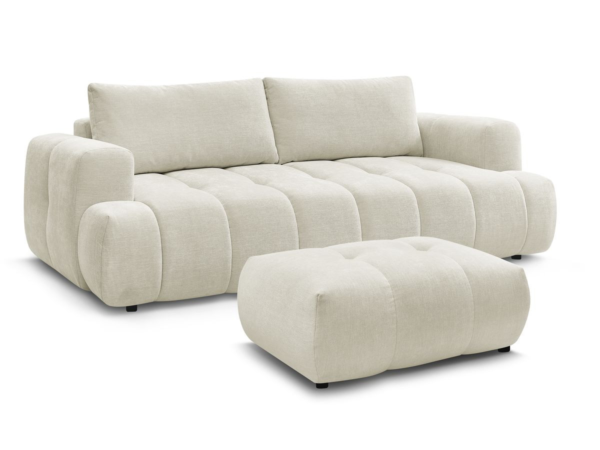 Bobochic Fuji Schlafsofa 3-Sitzer mit Bettkasten und Pouf