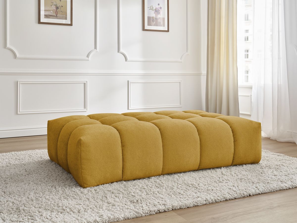 Bobochic Everest Pouf 166 × 100 cm Strukturstoff Gelb