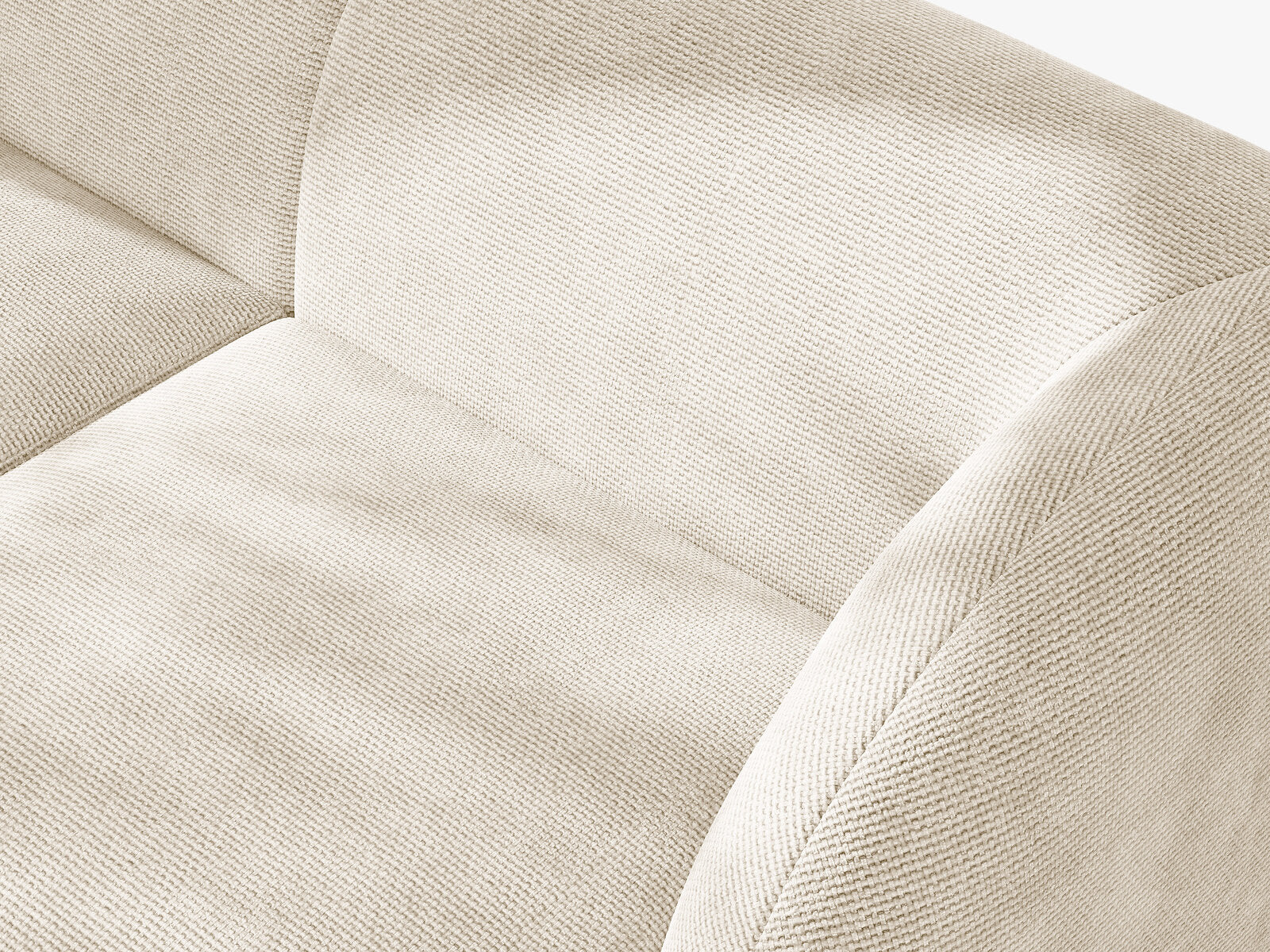 Micadoni Ecksofa Miley 6-Sitzer Links Chenille Eden Elfenbein