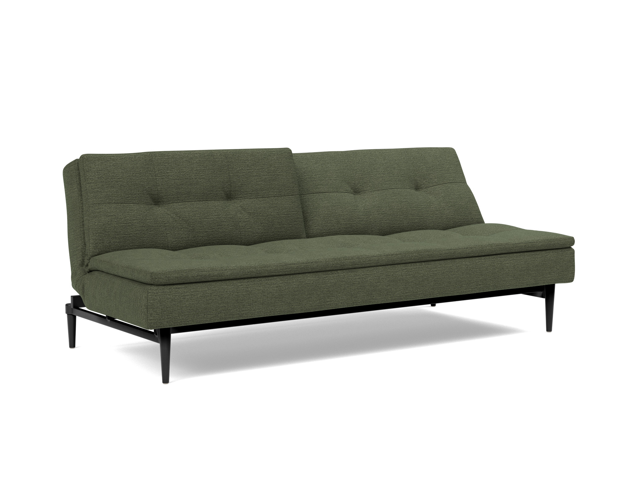 Schlafsofa Dublexo Strukturierter Stoff Taura 353-Forest Beine Styletto Eiche schwarz