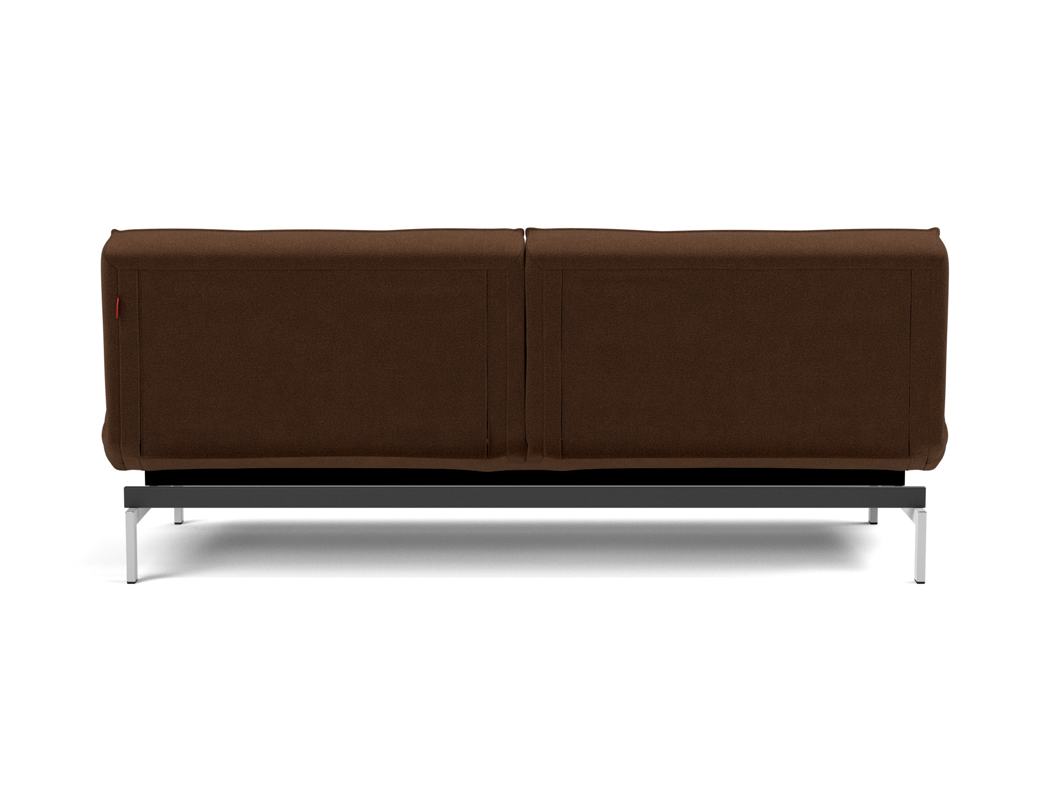 Schlafsofa Splitback Strukturierter Stoff Taura 359-Cappuccino Beine Chrom