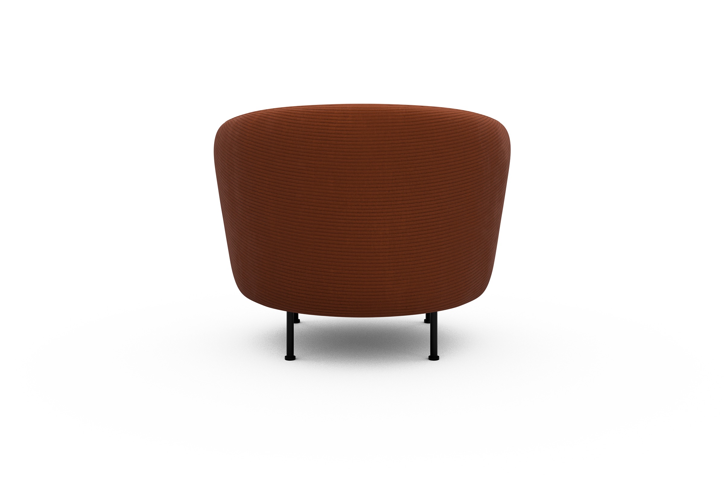 Sessel Ronda Metallbeine Schwarz Corduroy-Burnt-Orange