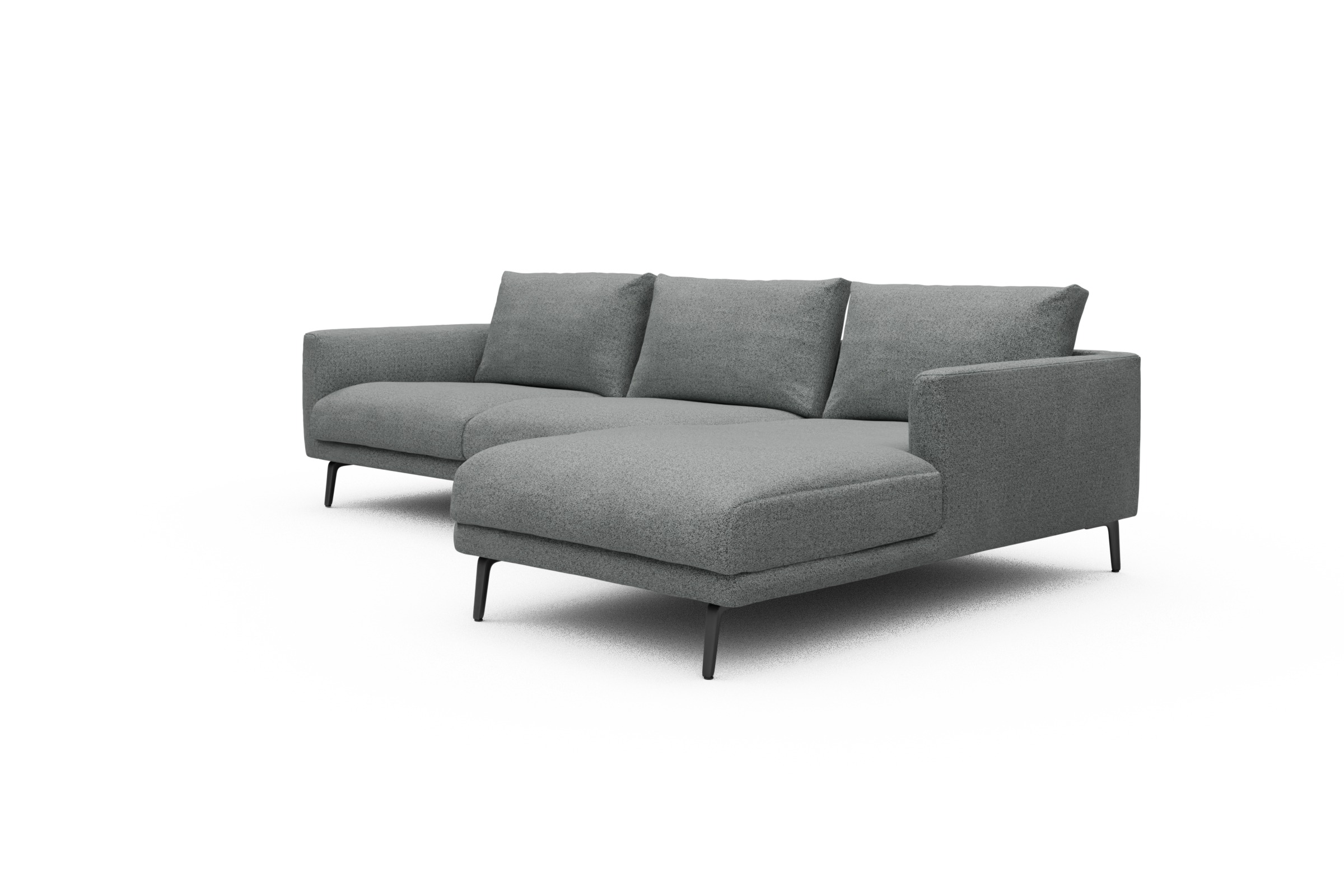 Ecksofa Karl Chaiselongue rechts mit 2,5-Sitzer Aivi-Gravet-Grey