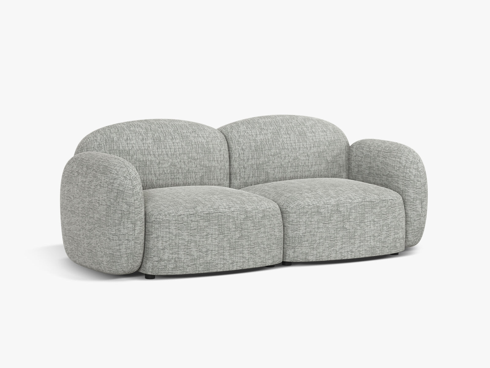 Micadoni Sofa Blair 2-Sitzer Strukturierter Stoff Baltimore Warmes Grau