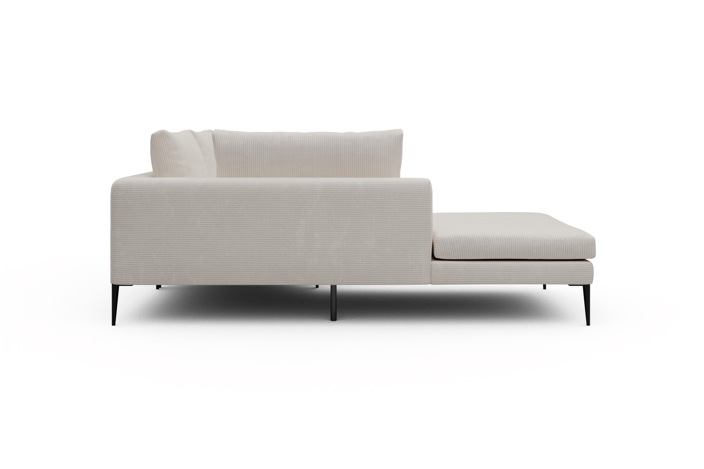 Ecksofa Paul Relax-Ecke links mit 2-Sitzer Corduroy-Ivory