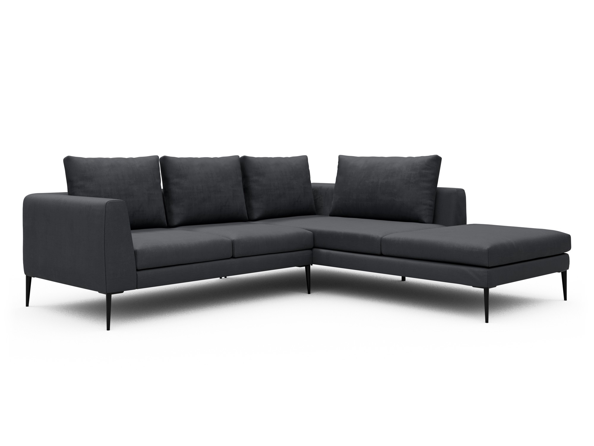 Skandi Home Ecksofa Paul Relax-Ecke rechts mit 2-Sitzer Cordufine-Slate-Grey moebelfaktor