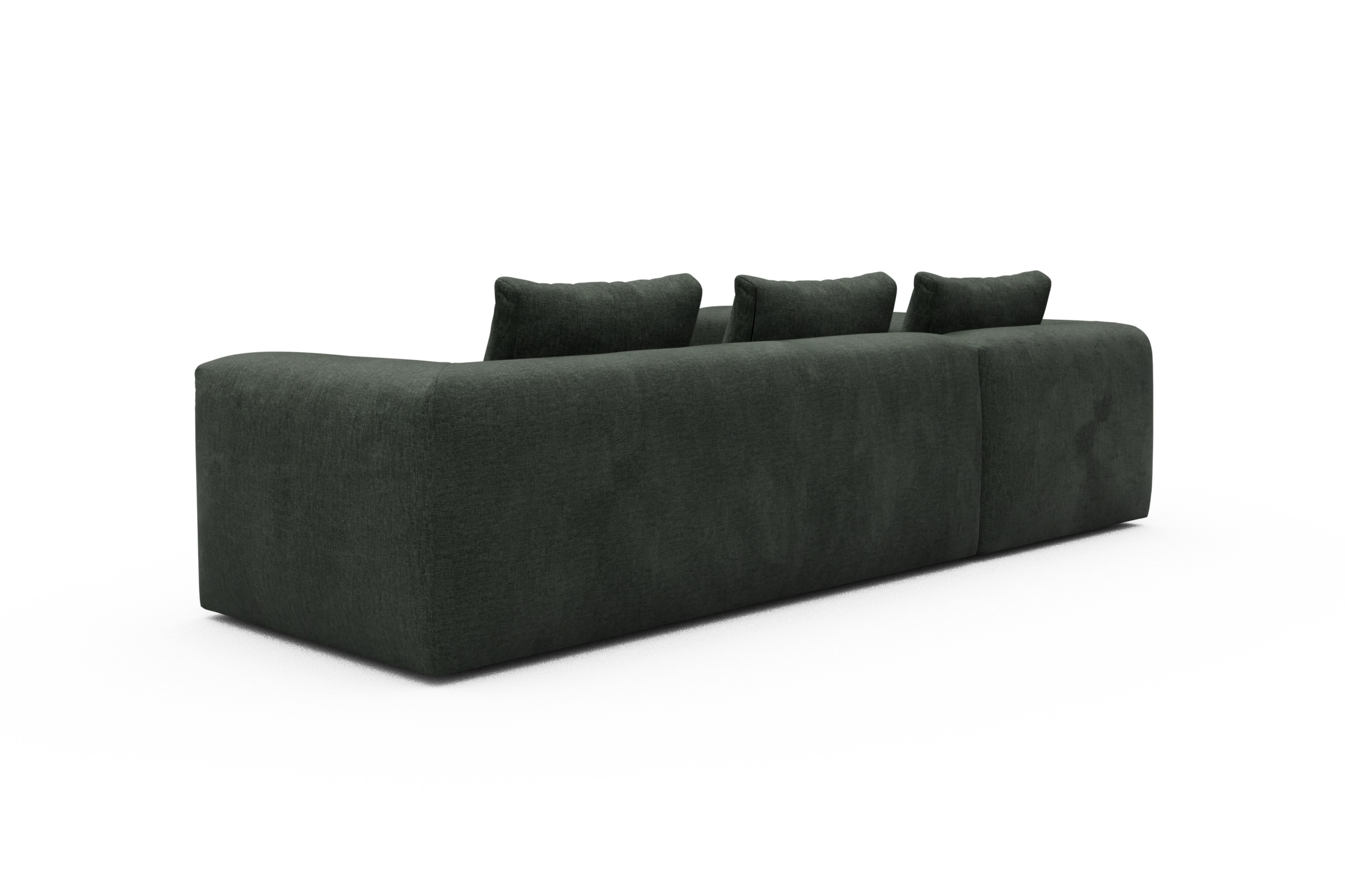 Ecksofa Fred 2x 2,5-Sitzer links offen Aivi-Pine-Green