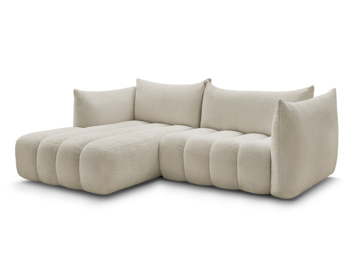 Bobochic Azra Ecksofa 262 × 178 cm Bouclé-Stoff Beige Ecke links