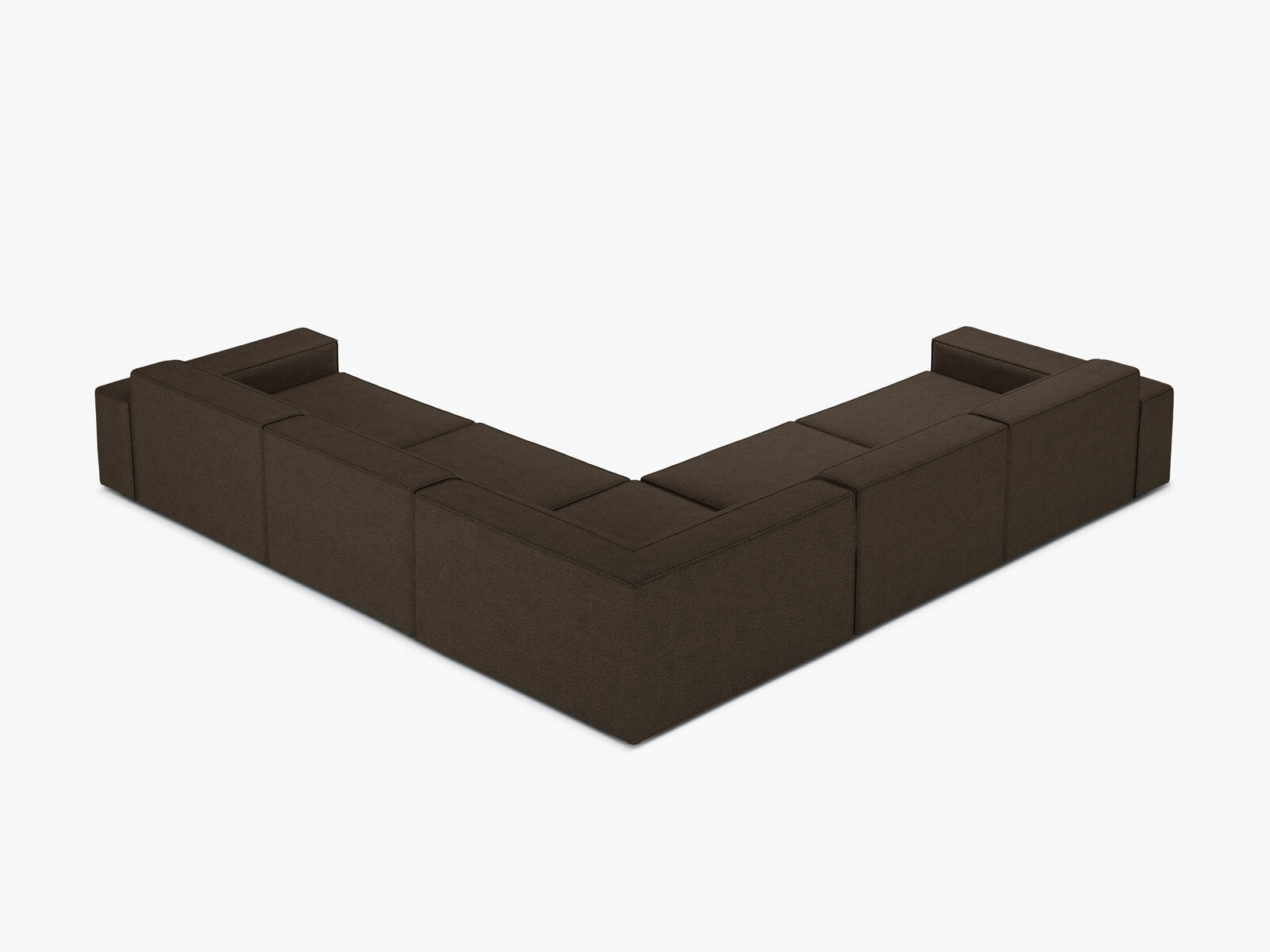 Micadoni Symmetrisches Ecksofa Jodie 6-Sitzer Boucle Baloo Braun