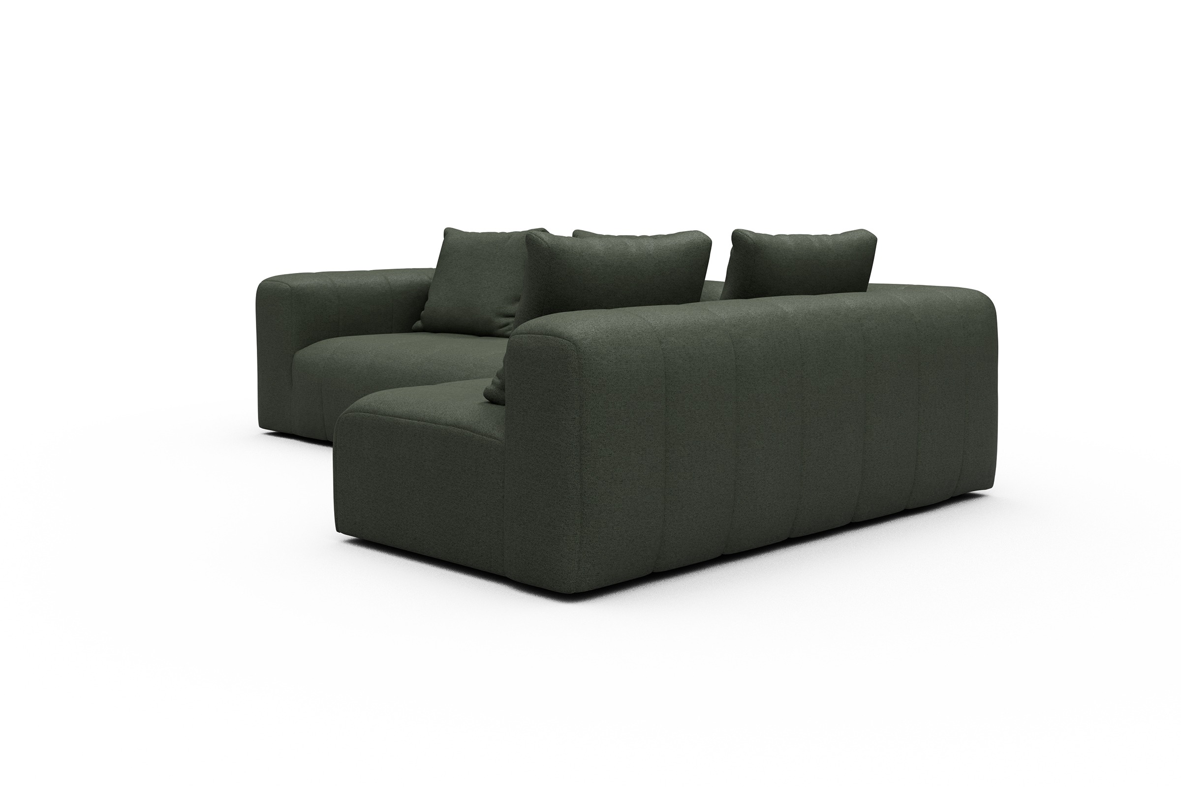 Ecksofa Hugo 2x 2,5-Sitzer Armlehne links Denari-Forest-Green