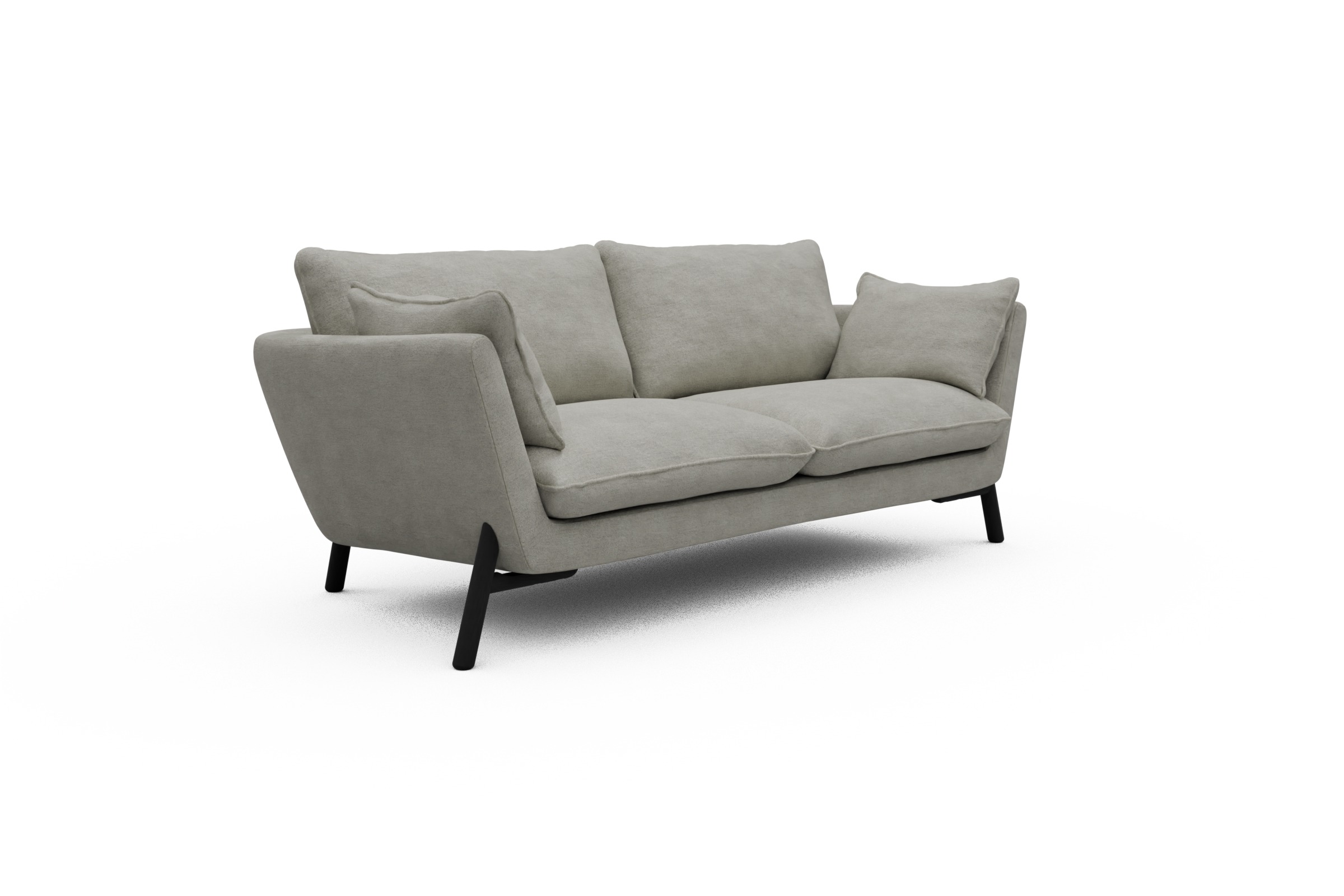 Sofa Emil 2-Sitzer Beinfarbe Eiche Schwarz Carreno-Moon-Stone-White