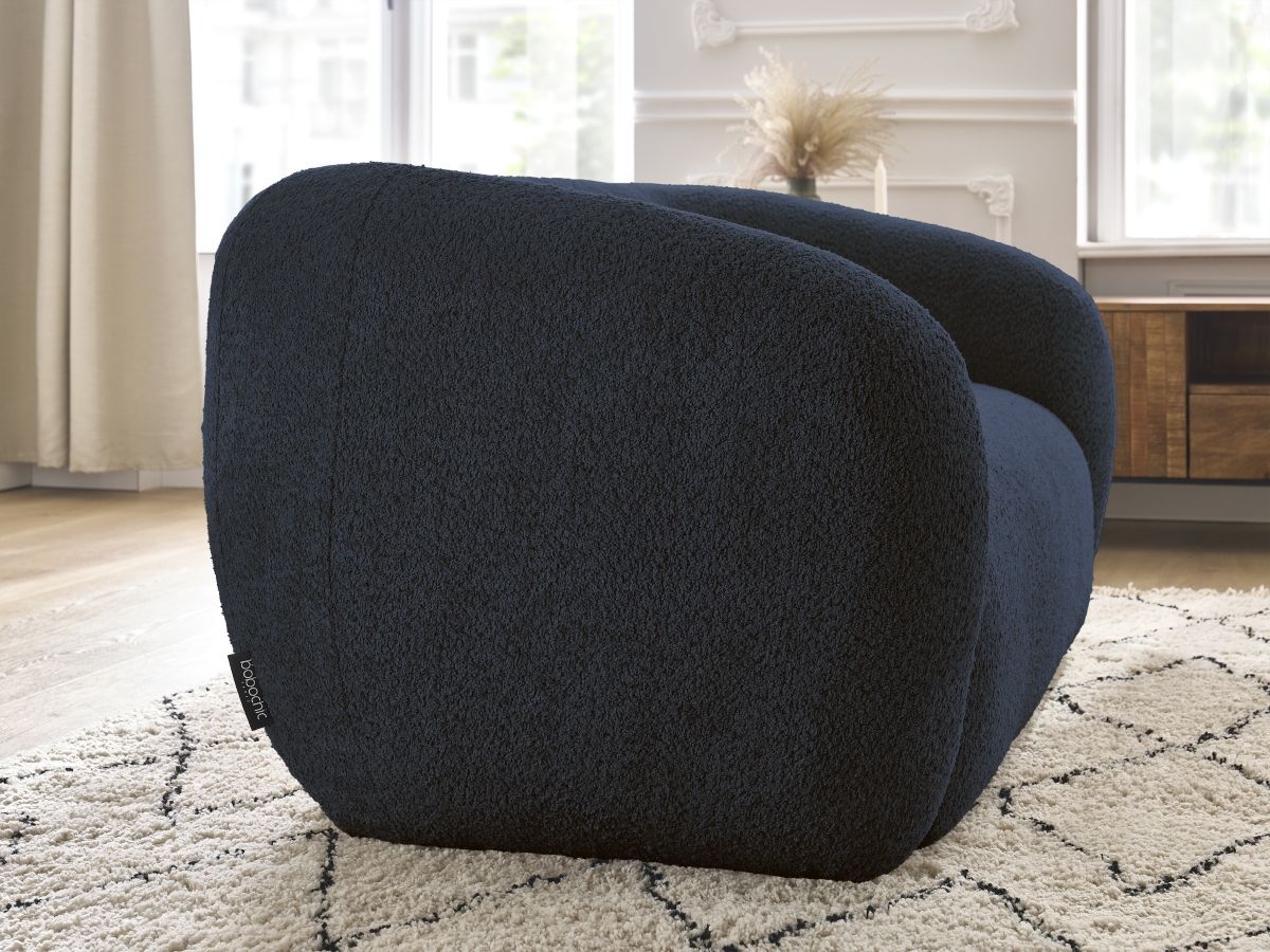 Bobochic Celine Sofa 2-Sitzer Bouclé-Stoff Dunkelblau
