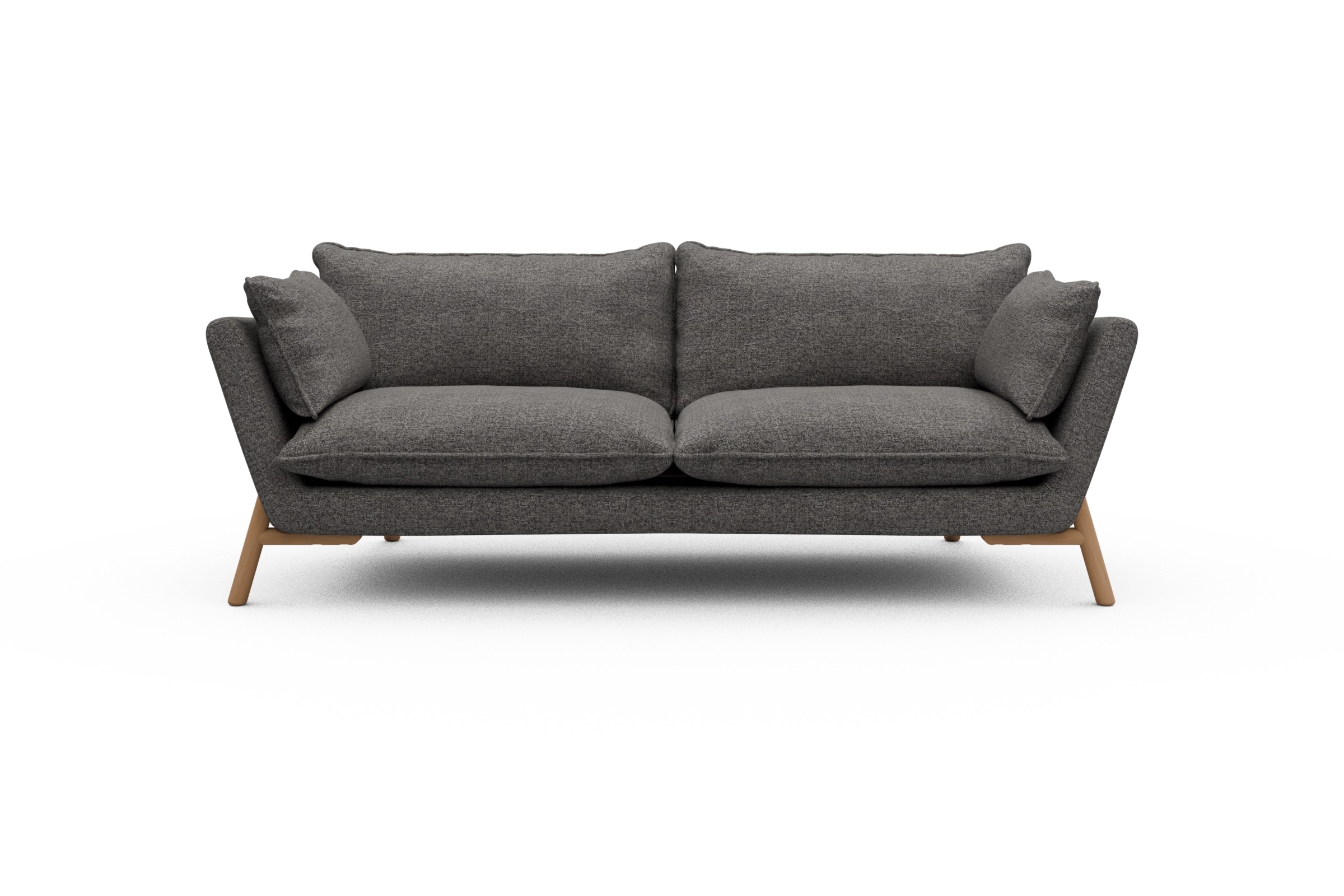 Skandi Home Sofa Emil PREMIUM 3-Sitzer Beinfarbe Eiche Natur Carreno-Salt-and-Pepper moebelfaktor