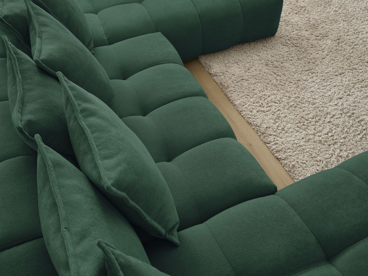 Bobochic Everest Wohnlandschaft, 14 Kissen Strukturstoff Grün Ecke links