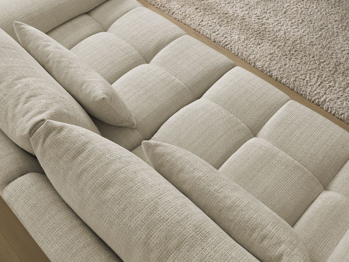 Bobochic Ivane Sofa 3-Sitzer Strukturstoff Beige