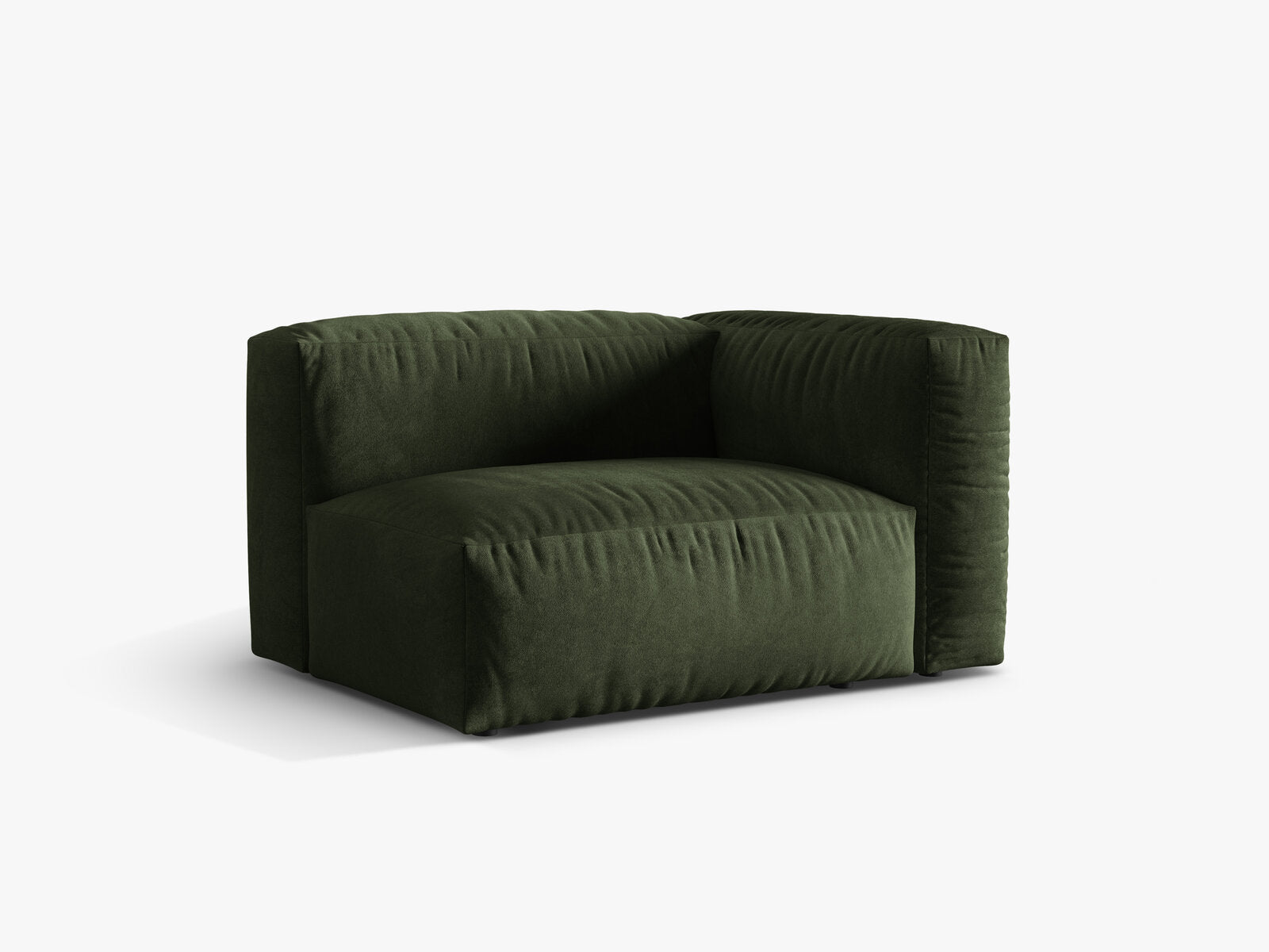Micadoni Eckmodul Martina 1-Sitzer Rechts Samt Vogue Grün