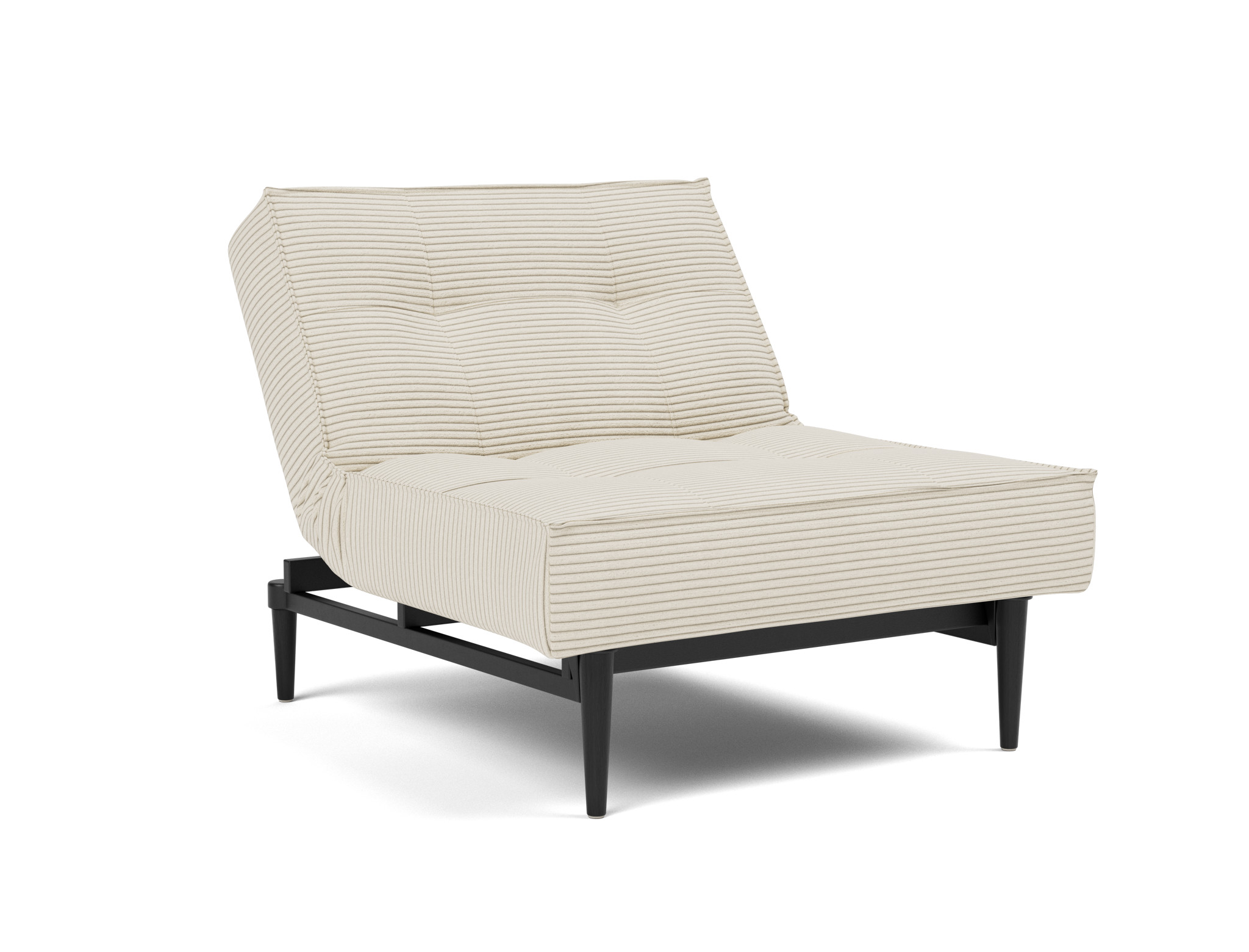 Sessel Splitback Kord Corduroy 594-Ivory Beine Styletto Eiche schwarz