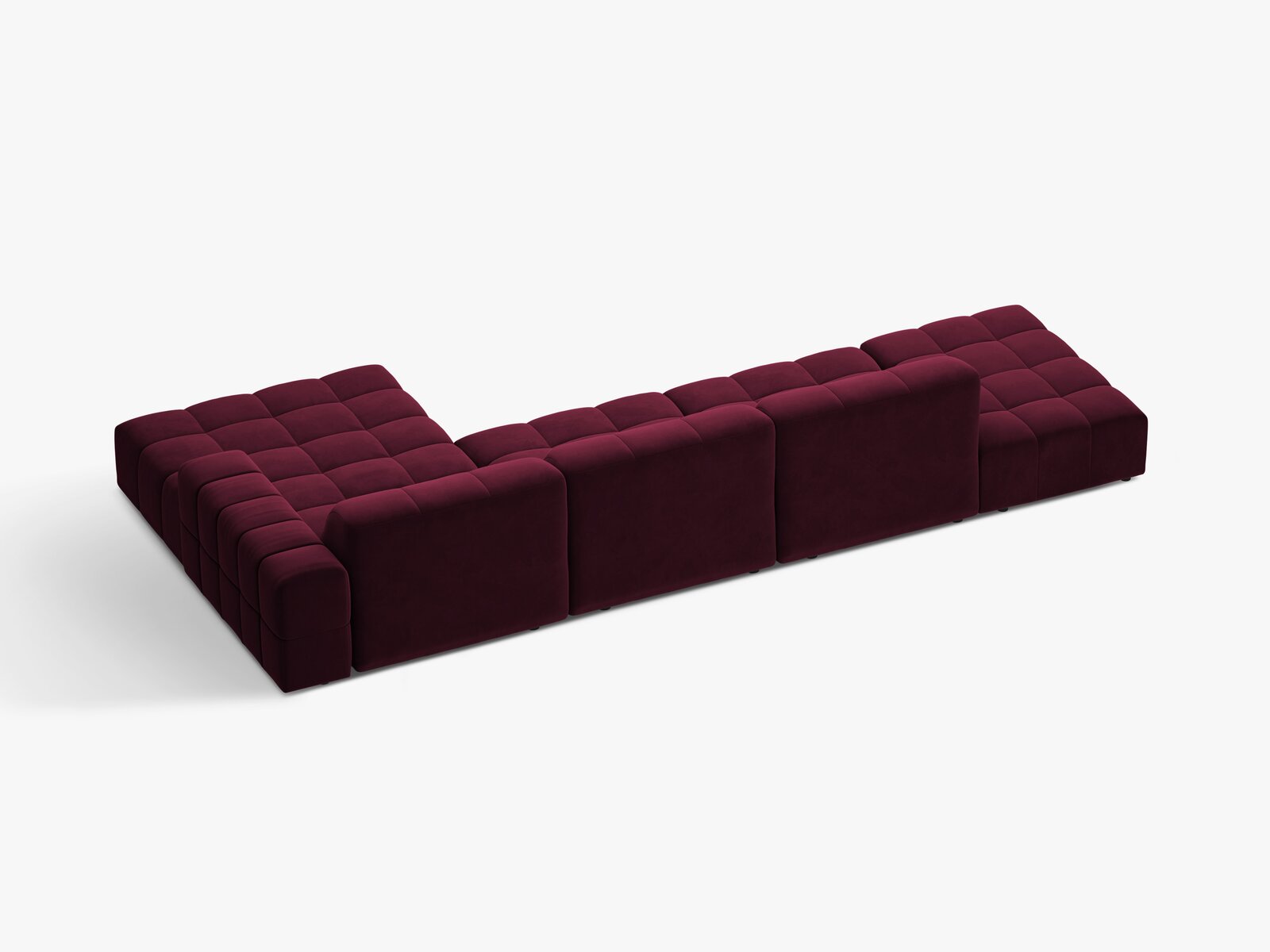 Micadoni Ecksofa Jennifer 5-Sitzer Rechts Samt Venus Burgunder
