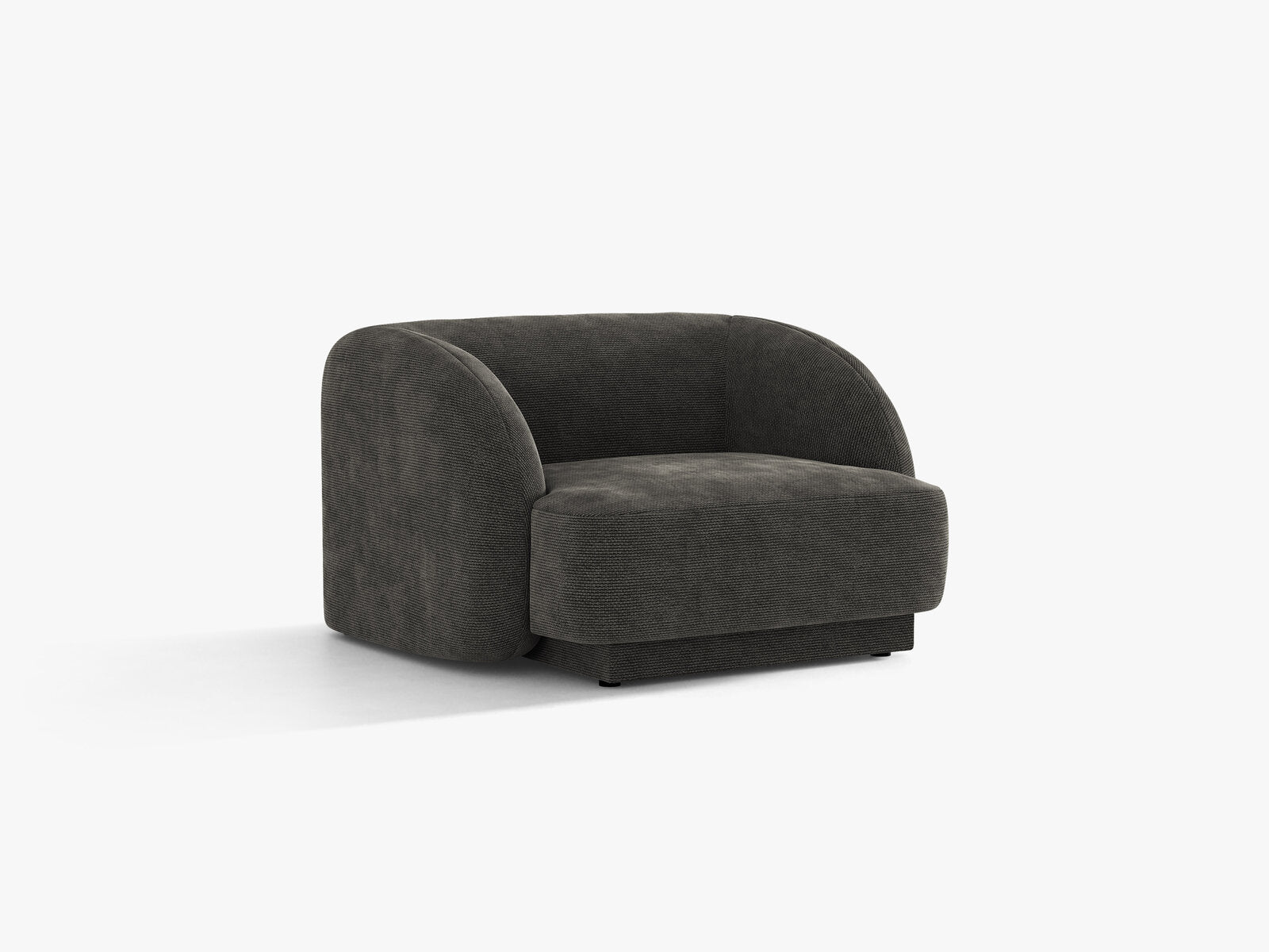 Micadoni Sessel Miley 1-Sitzer Chenille Eden Dunkelgrau