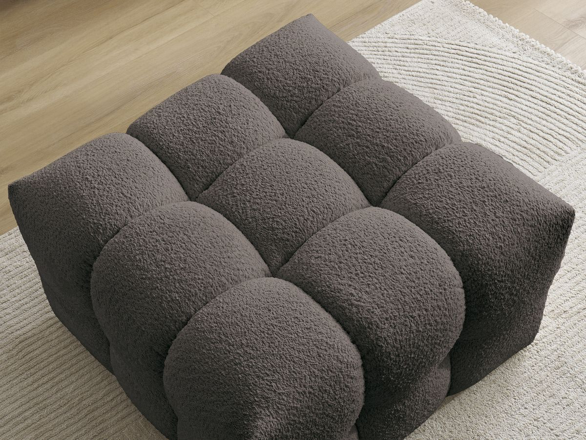 Bobochic Cloud Pouf Bouclé-Stoff Braun
