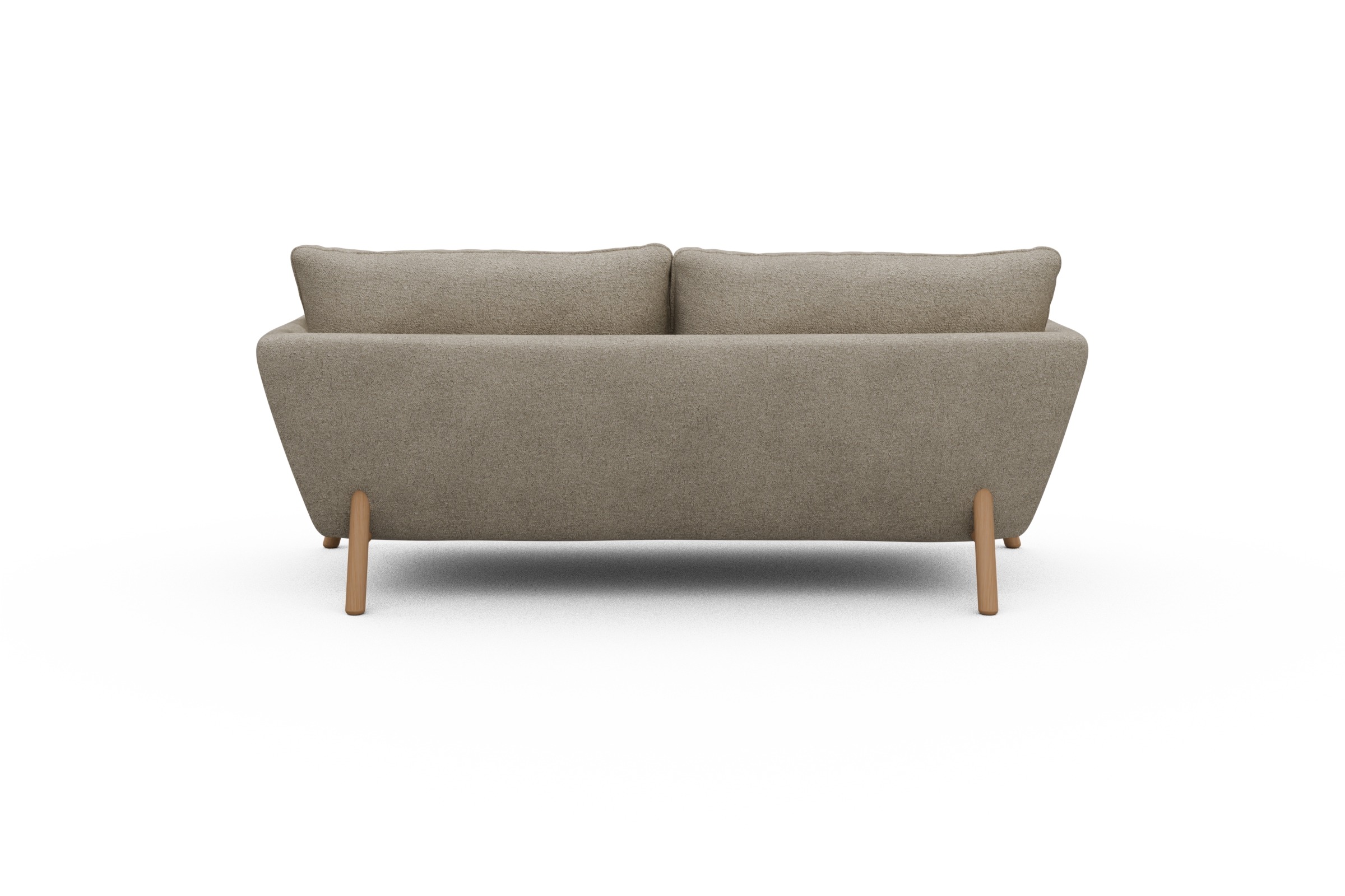 Sofa Emil 2-Sitzer Beinfarbe Eiche Natur Boucle-Beige