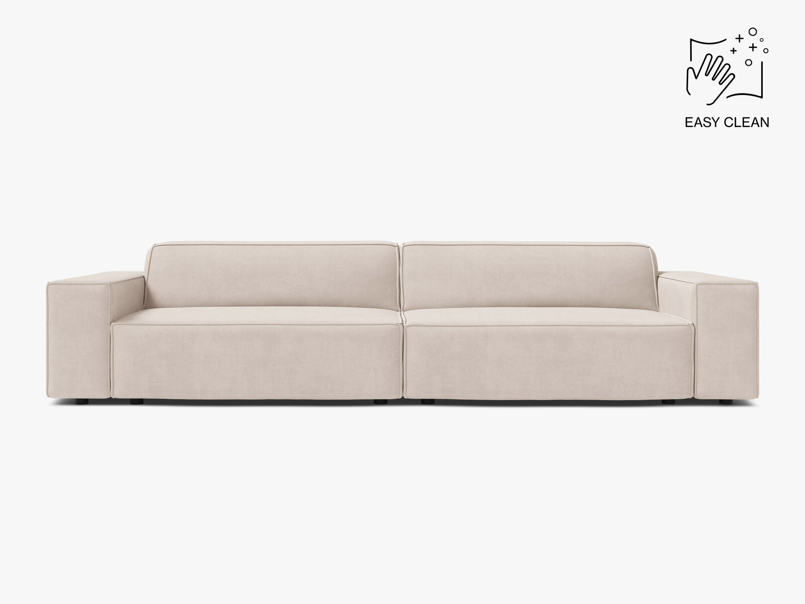 Micadoni Sofa Jodie 4-Sitzer Samt Venus Helles Beige