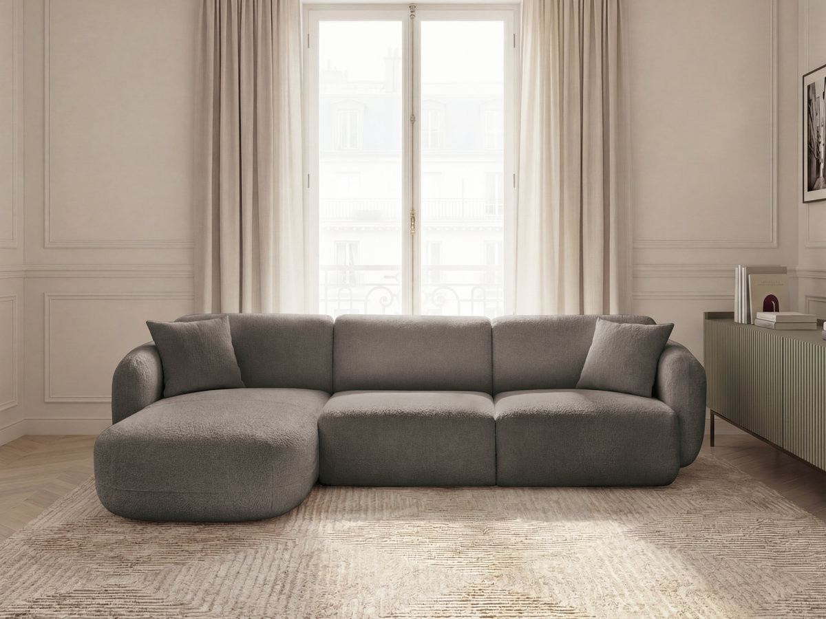 Bobochic Anda Ecksofa 292 × 163 cm Chenille Taupe Ecke links