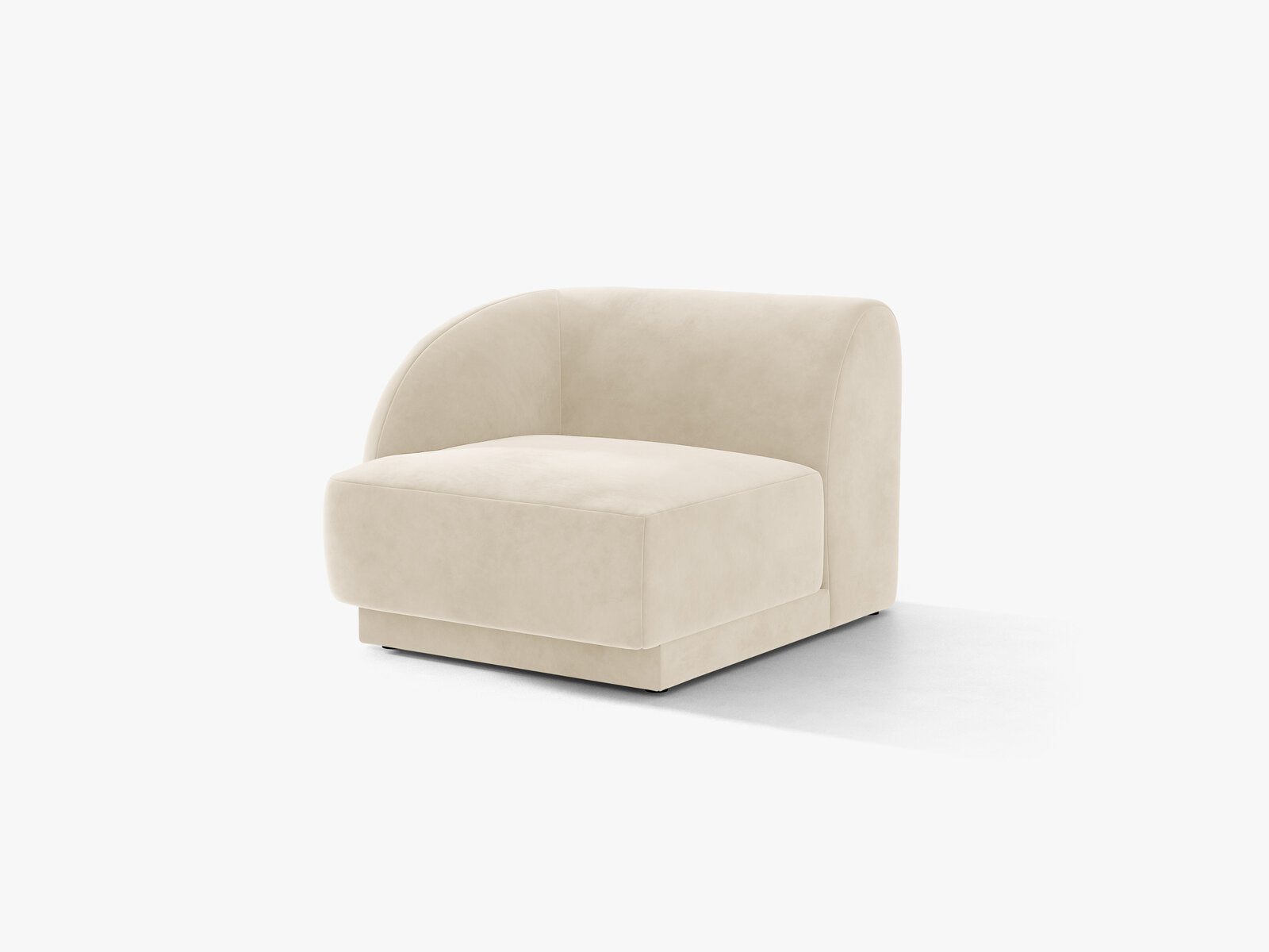 Micadoni Eckmodul Miley 1-Sitzer Samt Venus Helles Beige Links