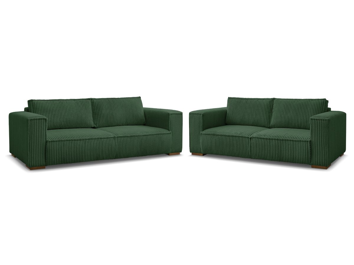 Bobochic Chelsea Sofa 5-Sitzer Breitcord weich Grün
