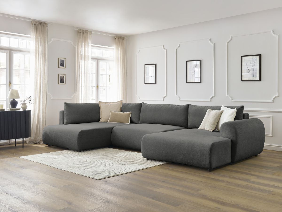 Bobochic Lucien Wohnlandschaft Stoff Dunkelgrau Ecke rechts