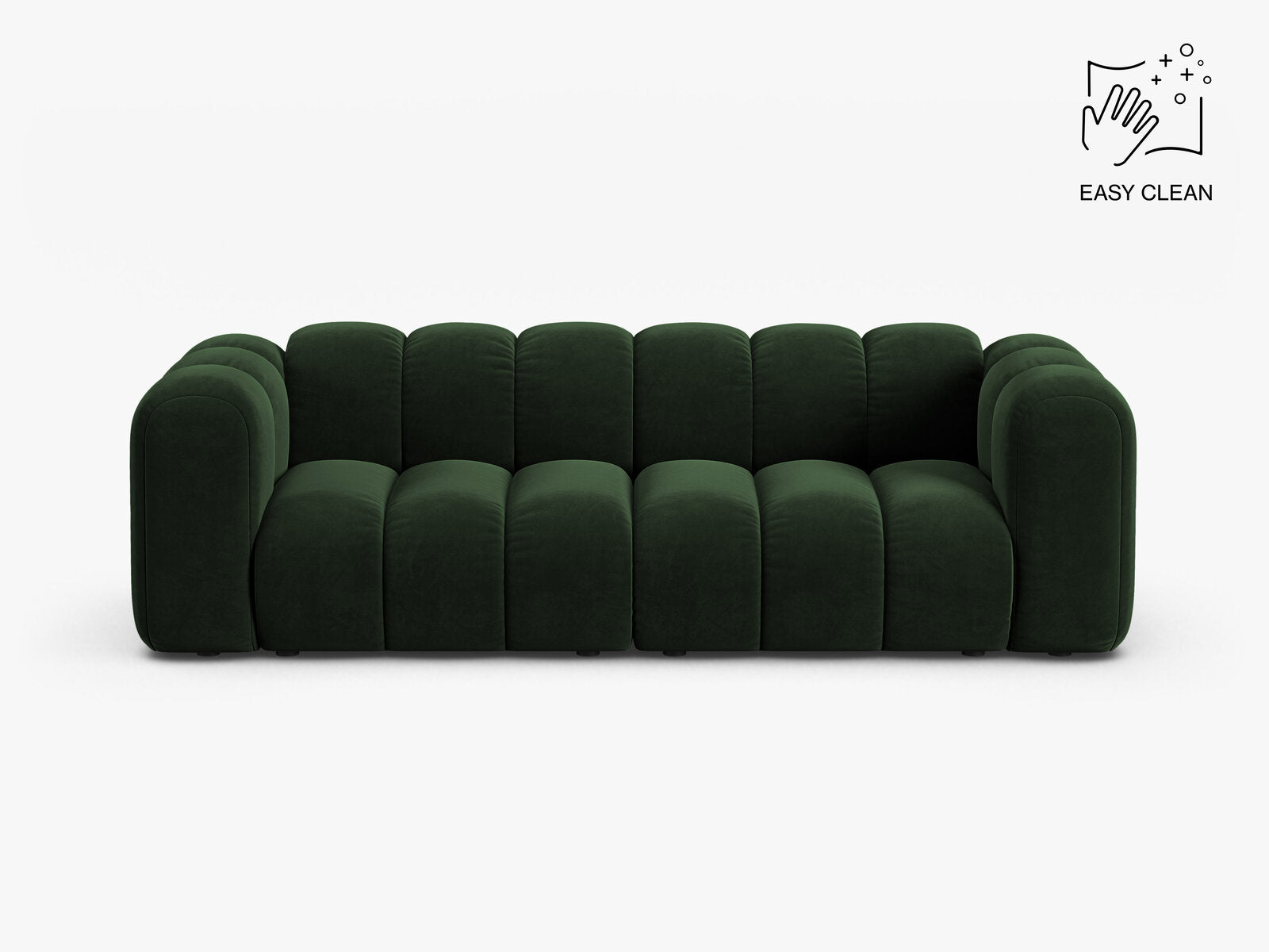 Micadoni Sofa Lupine 3-Sitzer Samt Venus Flaschengrün