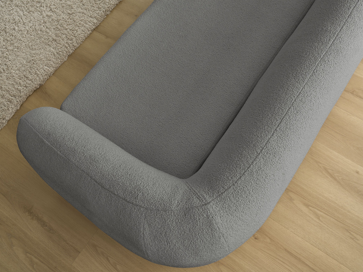 Bobochic Neyo Schlafsofa 3-Sitzer Bouclé-Stoff Dunkelgrau