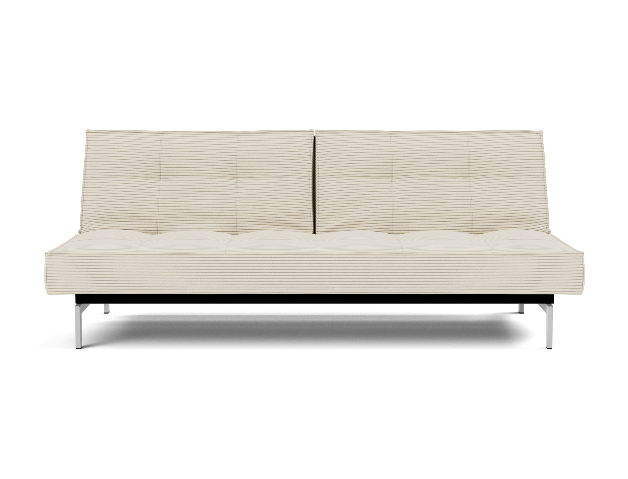 Schlafsofa Splitback Kord Corduroy 594-Ivory Beine Chrom