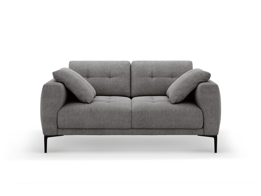 Cosmopolitan Design Sofa Lazio 2-Sitzer Strukturierter Stoff Sorella Grau