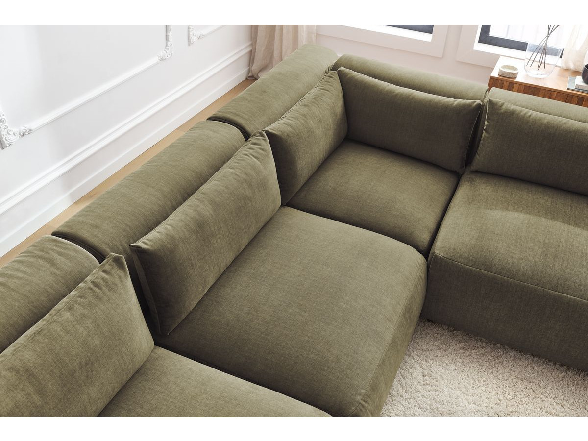 Bobochic Jeanne Ecksofa 299 × 299 cm Samt Grün
