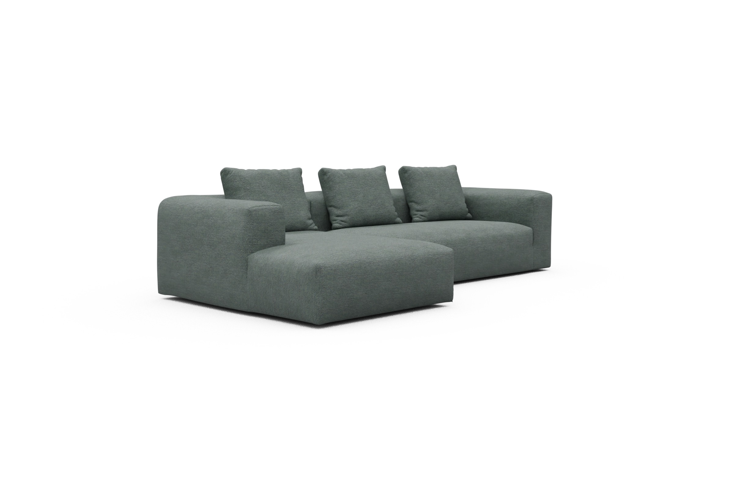 Ecksofa Fred Chaiselongue links mit 2,5-Sitzer Carreno-Ice-Blue