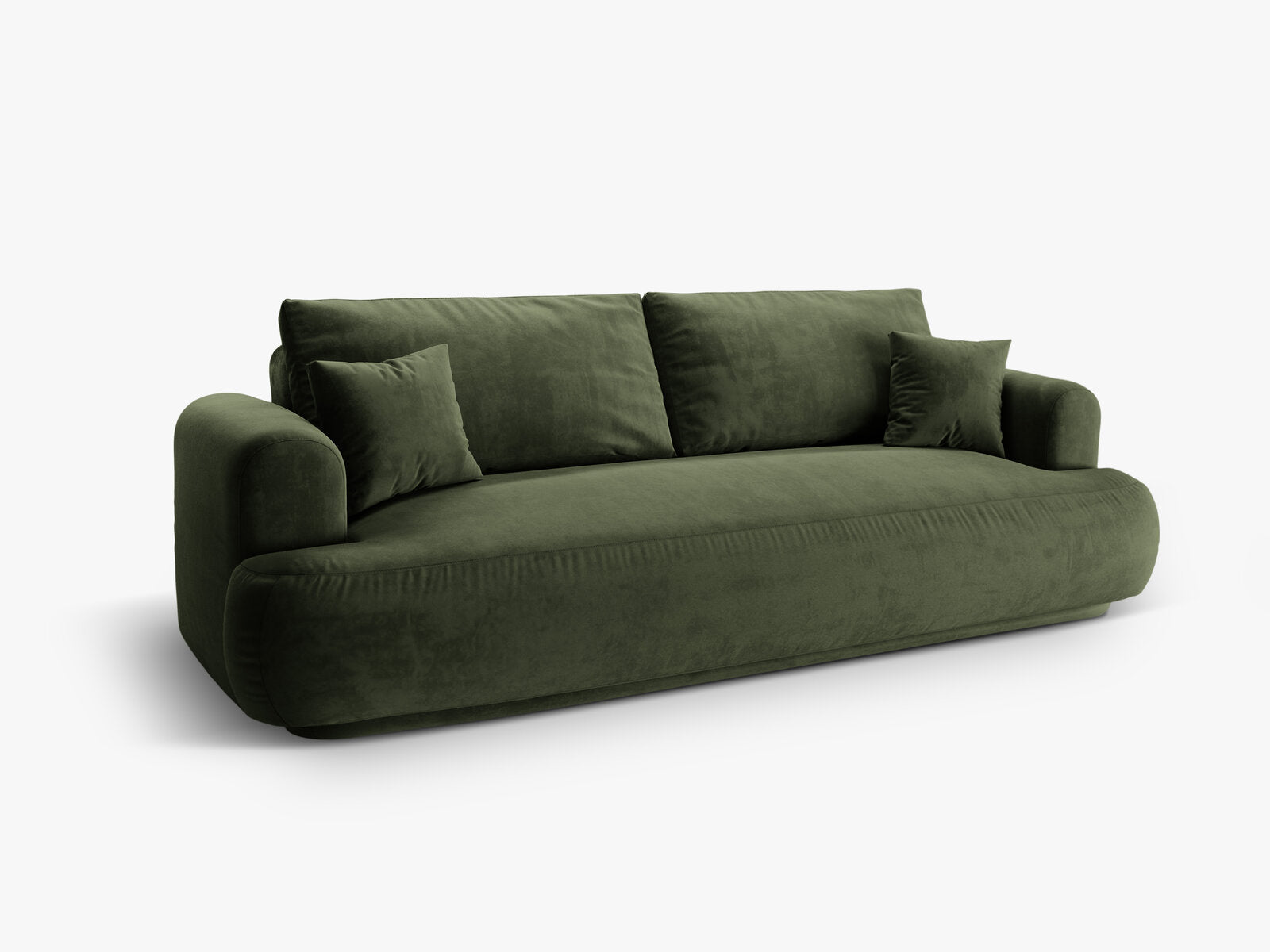 Micadoni Ella Schlafsofa 3-Sitzer mit Bettkasten Samt Vogue Grün