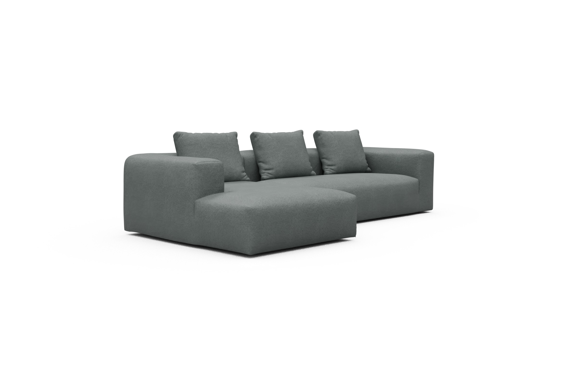 Ecksofa Fred Chaiselongue links mit 2,5-Sitzer Denari-Soft-Grey