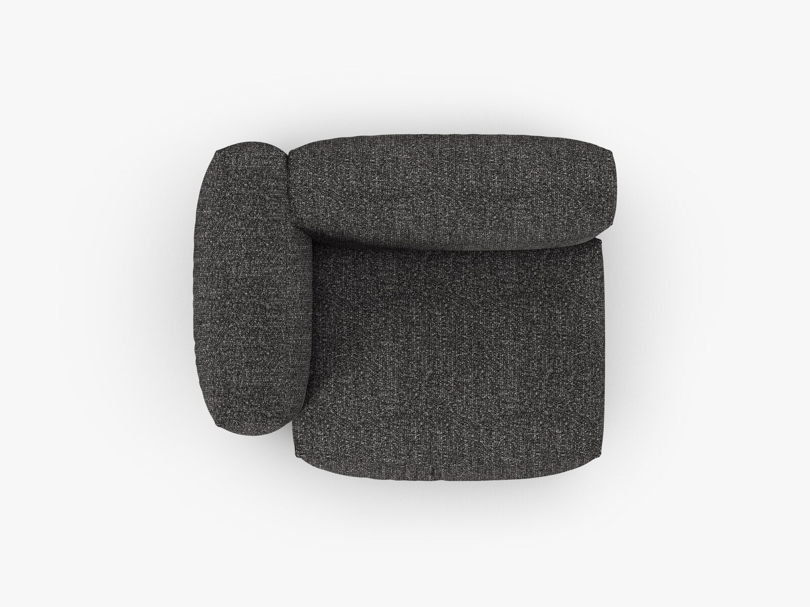 Micadoni Eckmodul mit Armlehne Martina 1-Sitzer 90cm Sitztiefe Links Boucle Monet Anthrazit